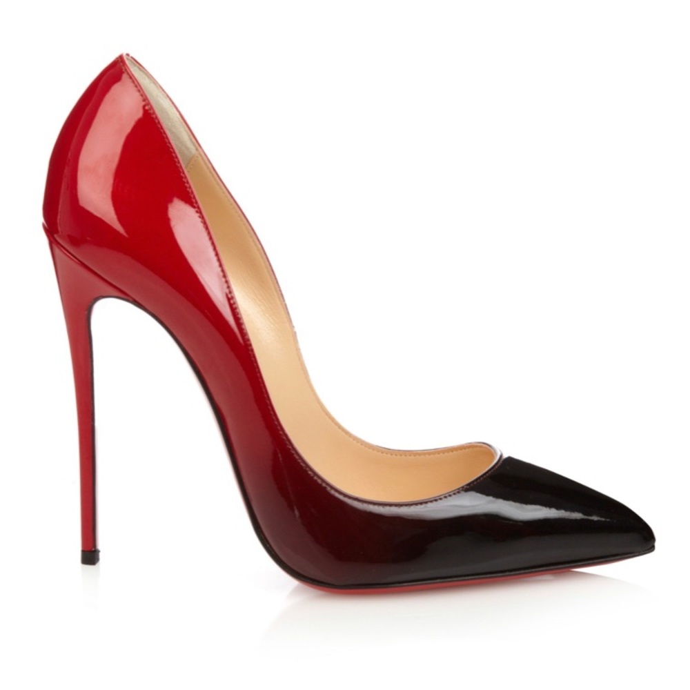 Red and black ombré heels